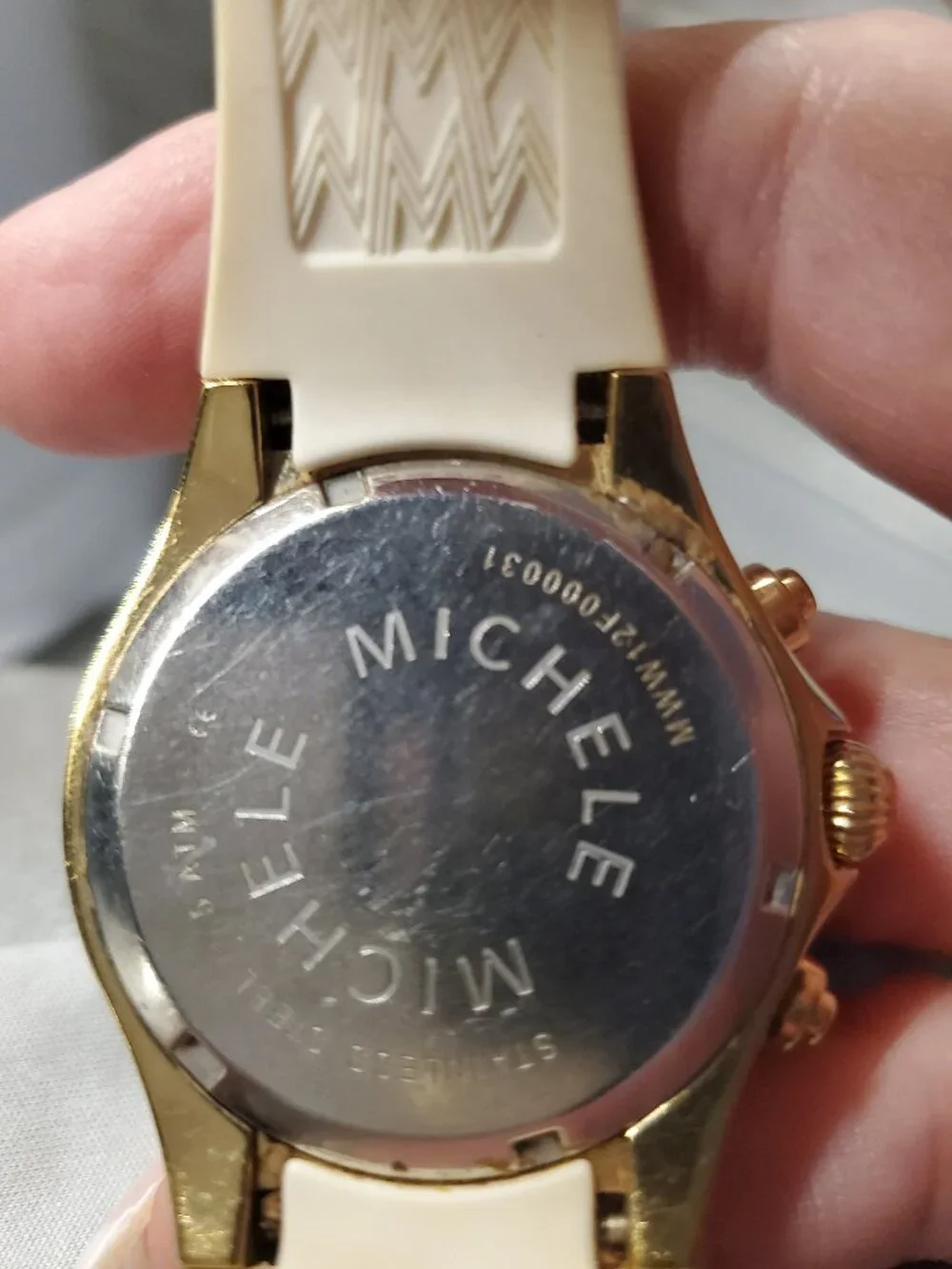 Michele Gold Tahitian Jelly Bean Chronograph Watch
